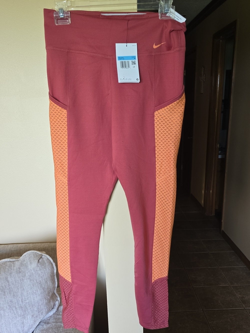 Nike Girls' Rose Pink and Peach Active Leggings